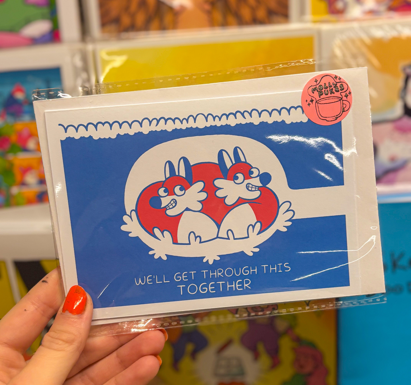 “We’ll get through this together” Anxiety Foxes Greetings Card