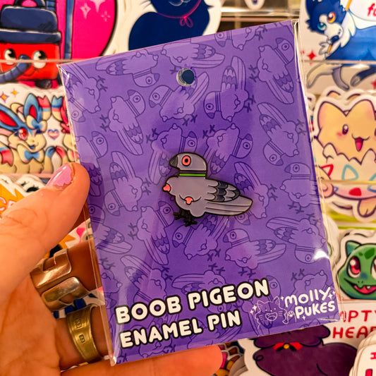 Boob Pigeon Enamel Pin