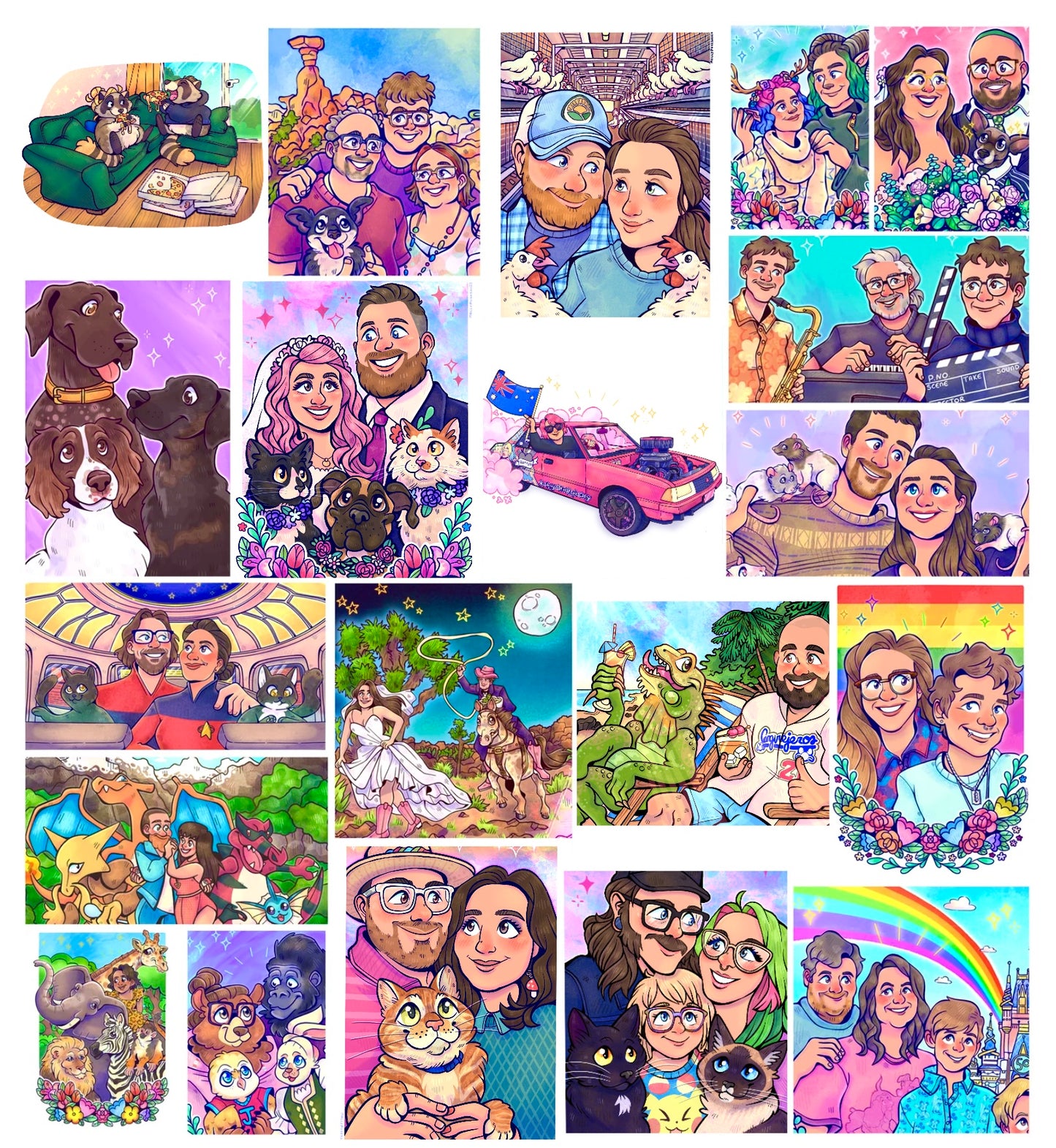 Custom Cartoon Portraits by MOLLYPUKES *preorder JAN 2026