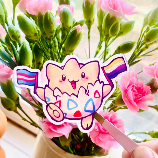Trans + Non-Binary Egg Pride Sticker