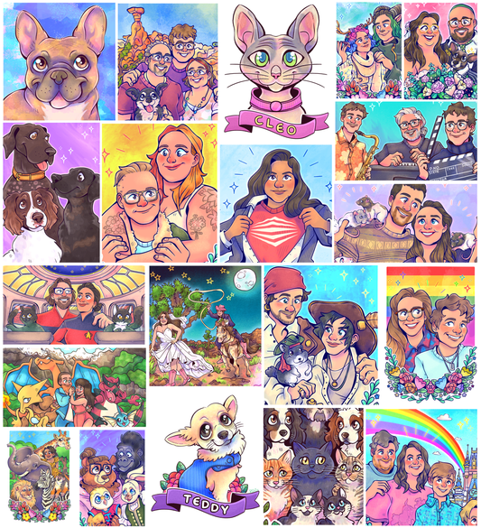 Custom Cartoon Portraits by MOLLYPUKES