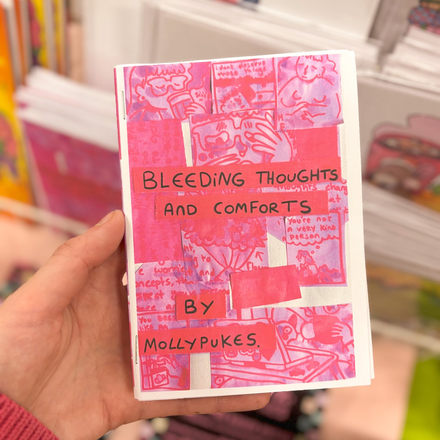 Bleeding thoughts and comforts comic zine