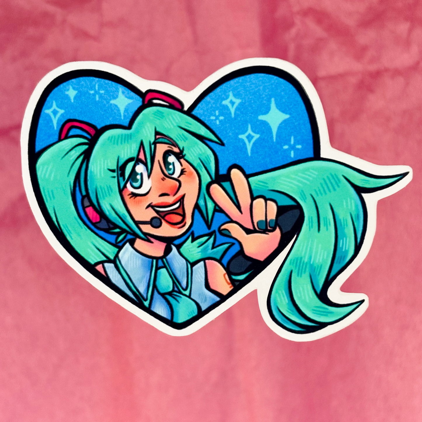 “Hatsume Miku” Vocaloid Heart Sticker
