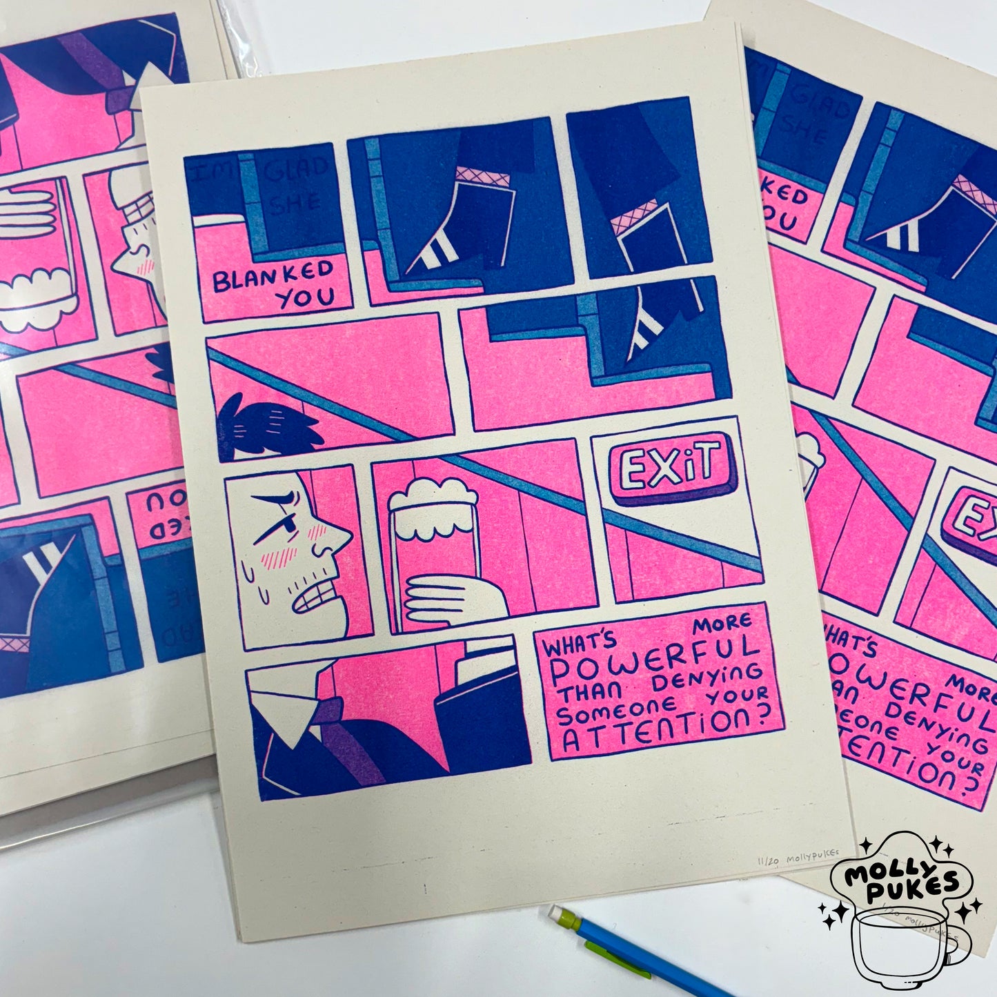 “I’m Glad She Blanked You” Limited Edition Risograph Print