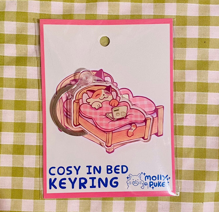 Cosy In Bed Keyring