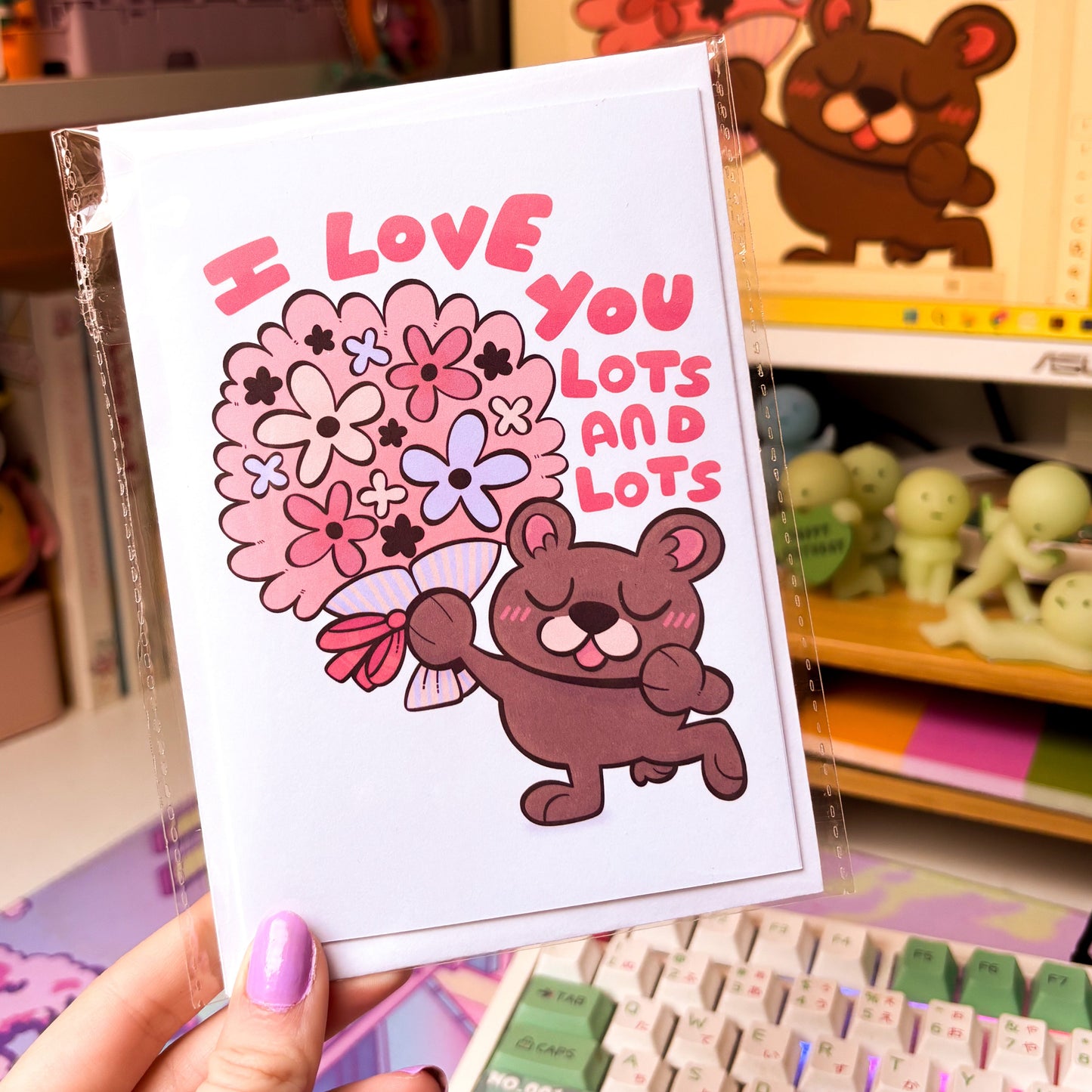 "I LOVE YOU LOTS AND LOTS” Valentine's Day Teddy Greetings Card