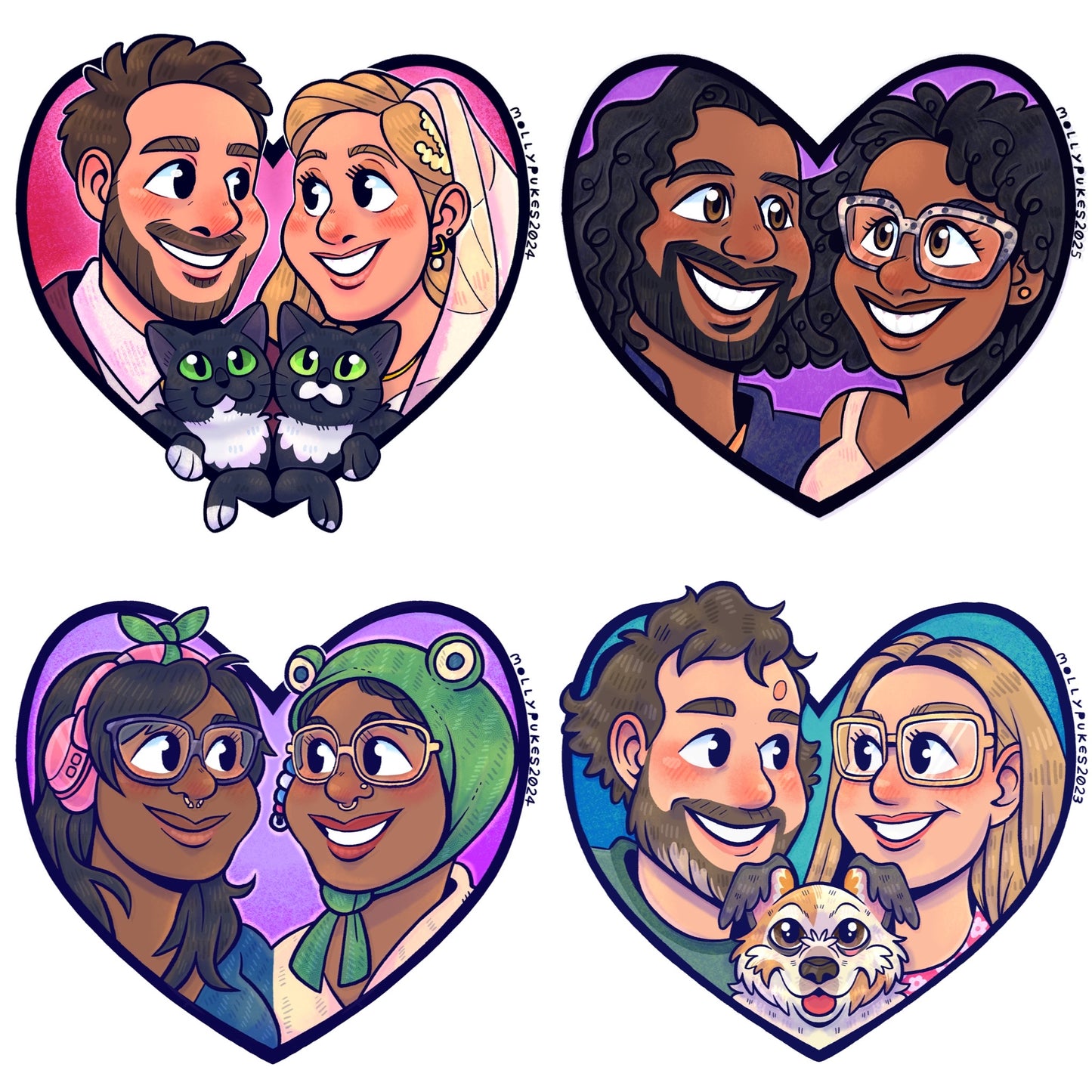 Custom Heart Portraits by MOLLYPUKES *preorder JAN 2026