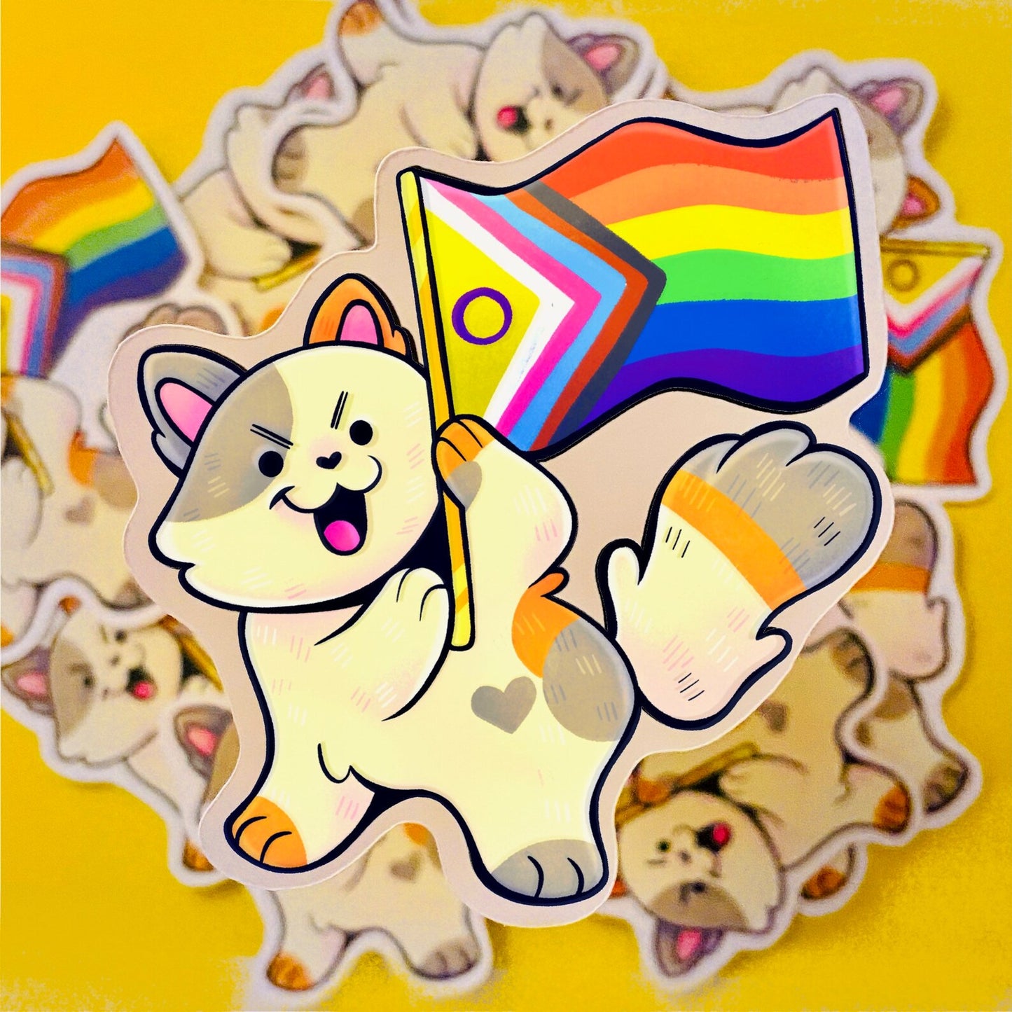 Inclusive LGBTQ+ Cat Sticker