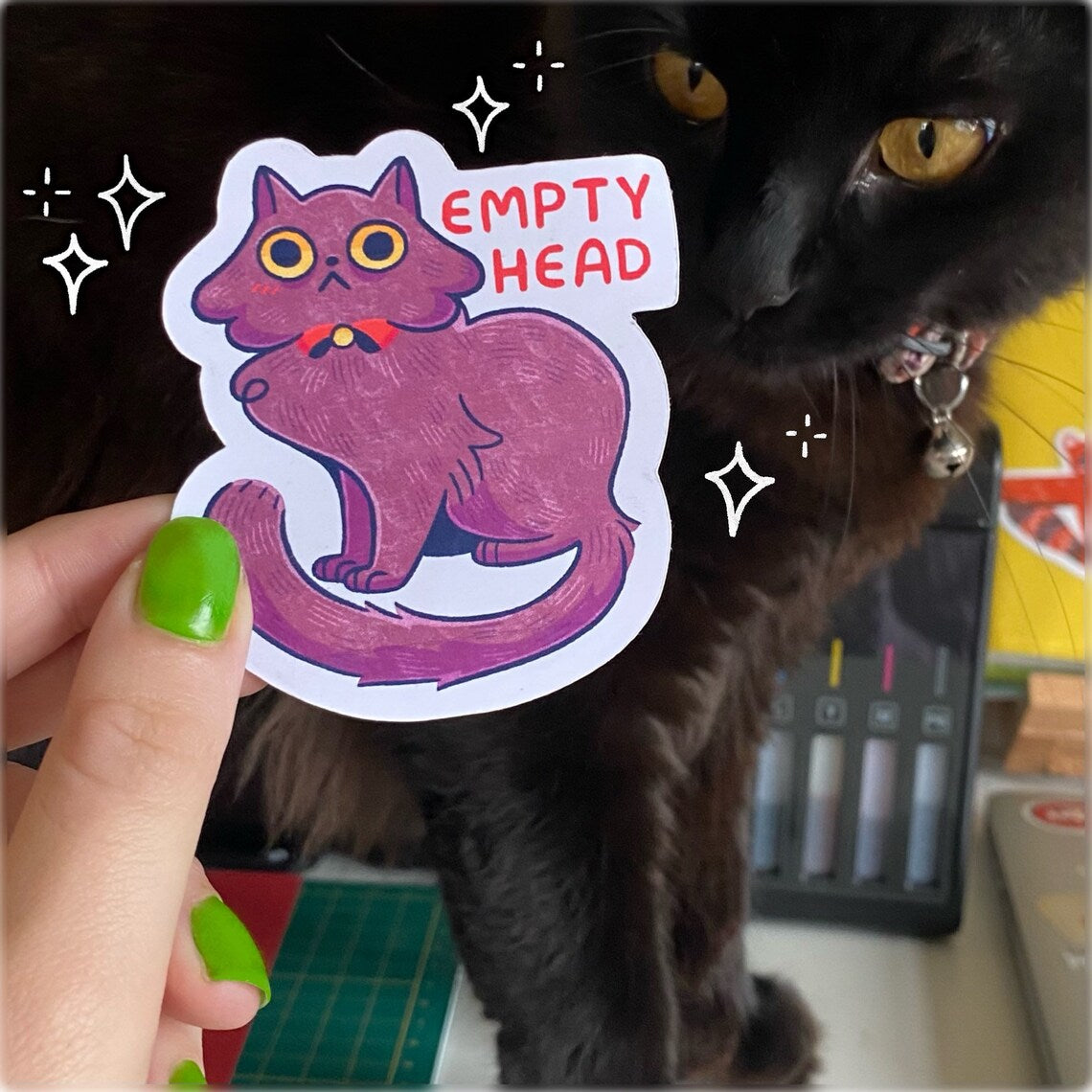 Empty Head Cat Sticker