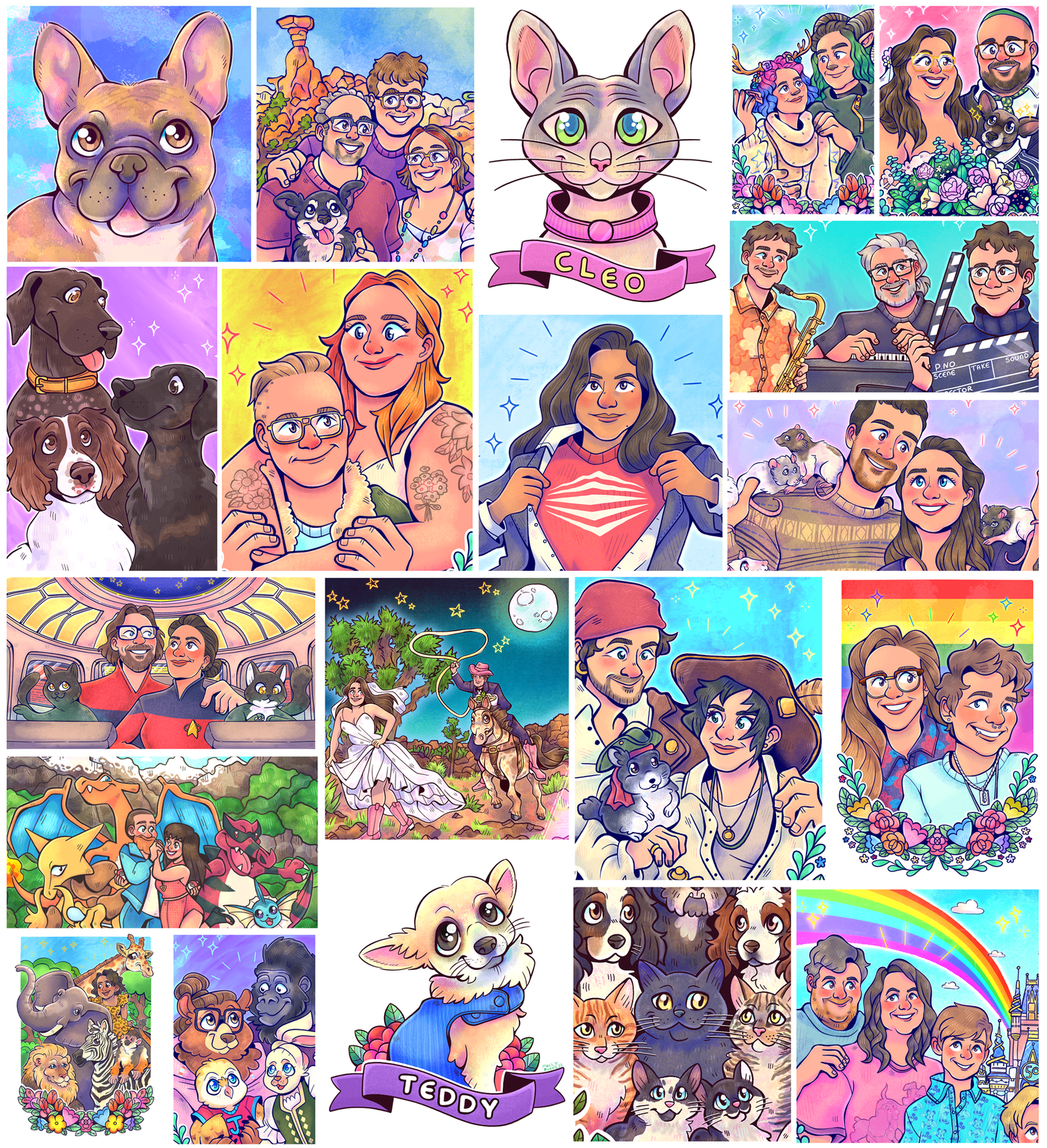 Custom Cartoon Portraits by MOLLYPUKES